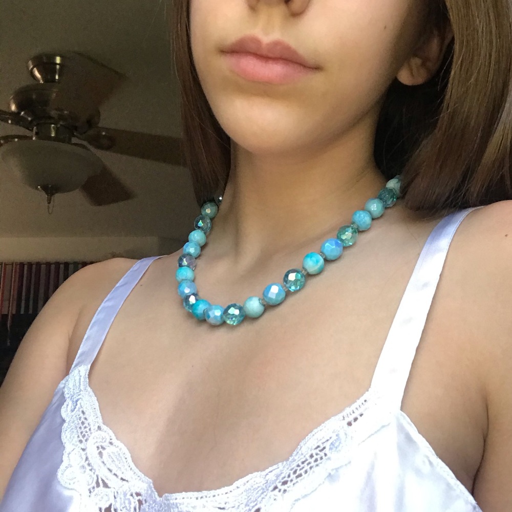 Vintage Blue Beaded Necklace💫